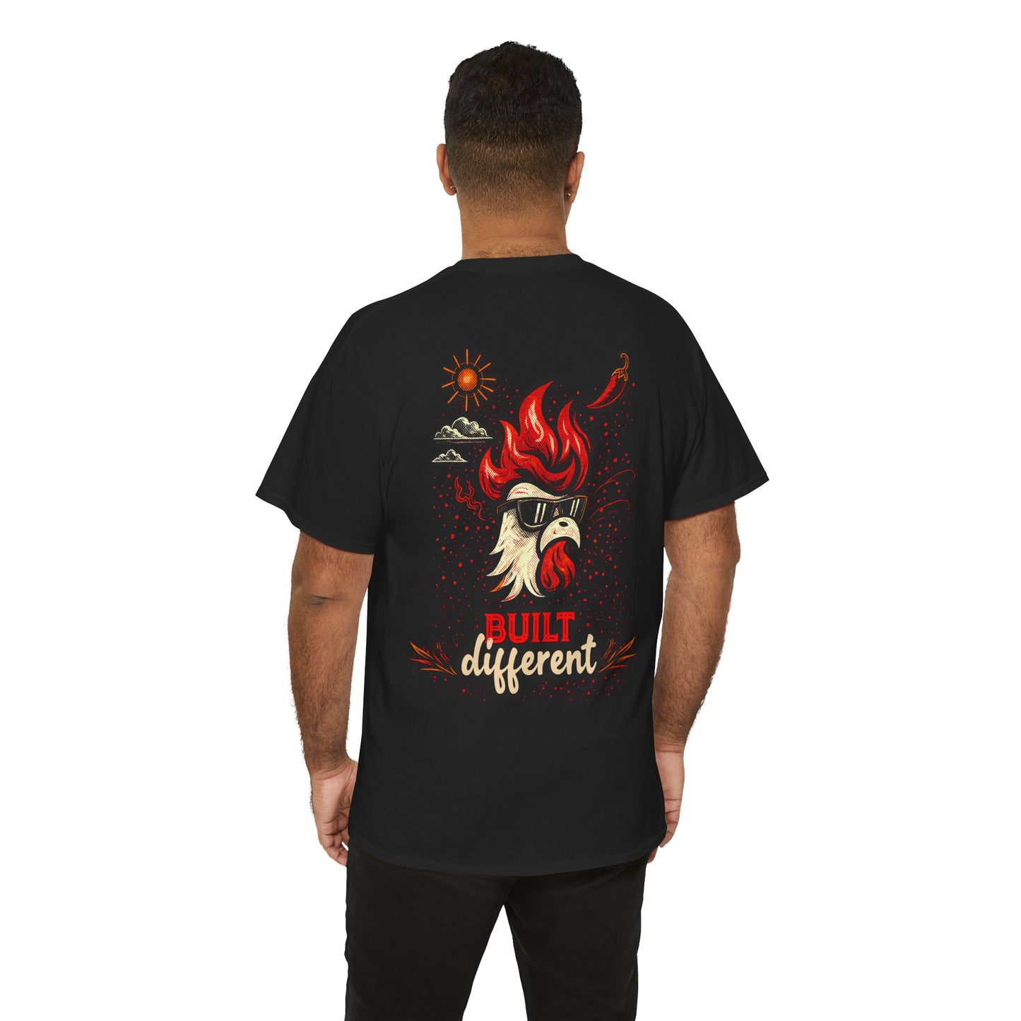 Printed Tee — "Built Different" Mascot