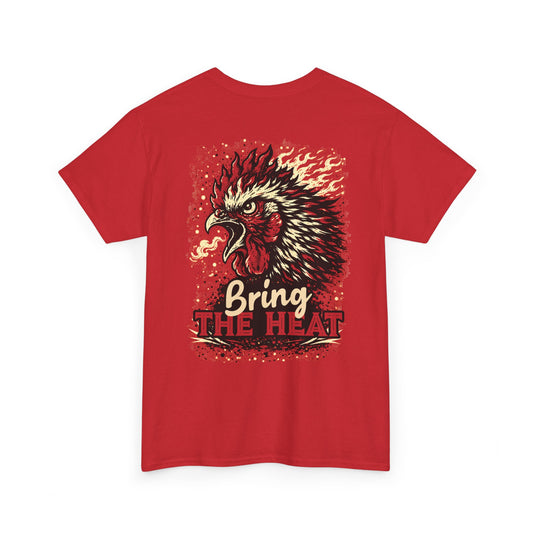 Printed Tee — "Bring The Heat" Rooster