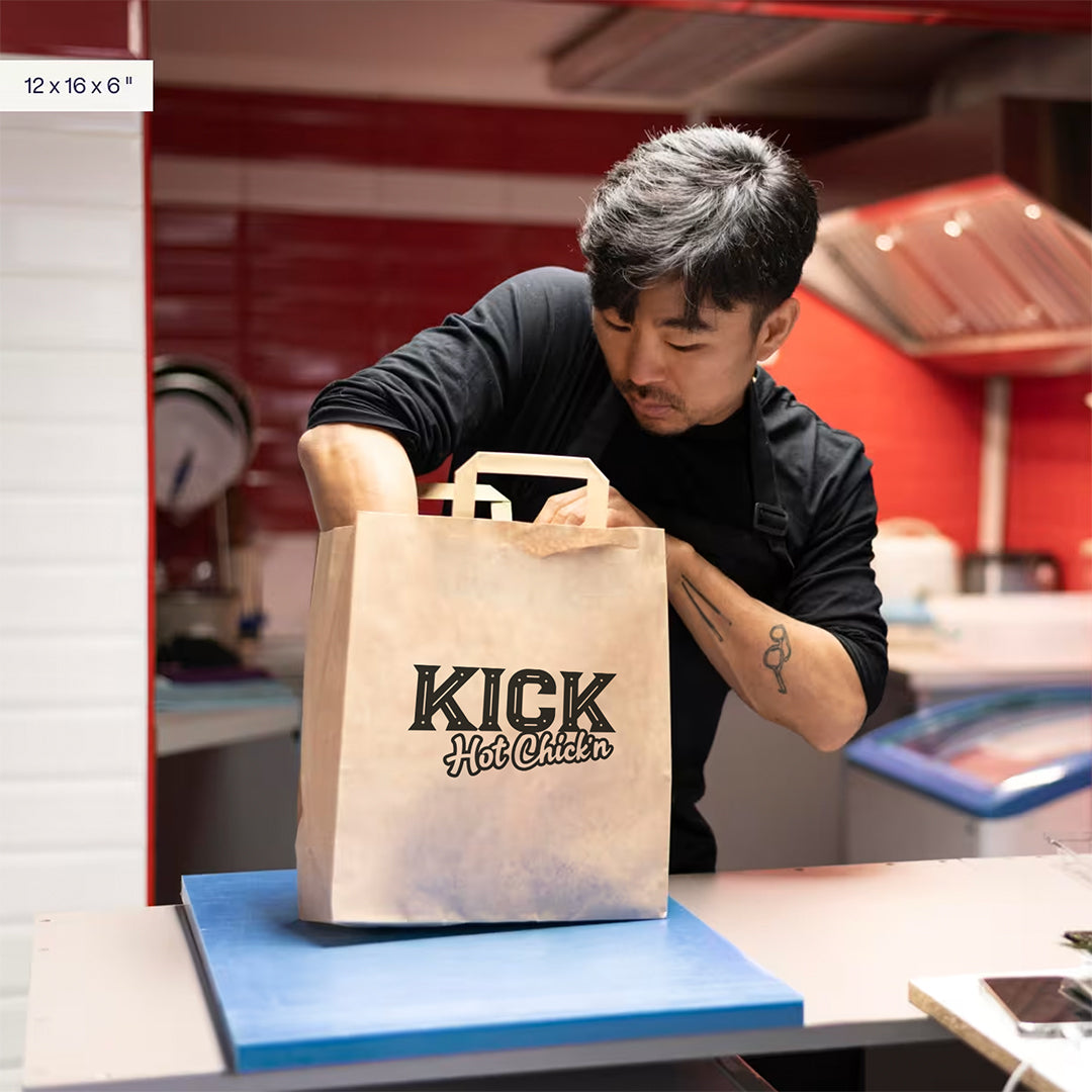 Kraft Paper bags (logo only) - Small - 12 x 10 x 7”
