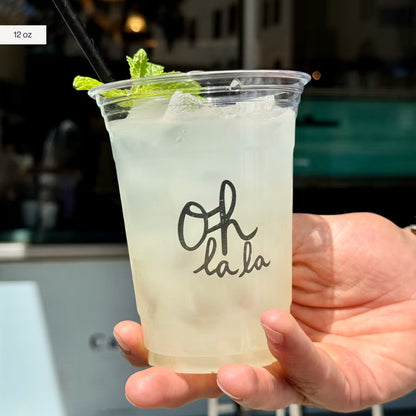 Custom Clear Plastic Cup Desgin